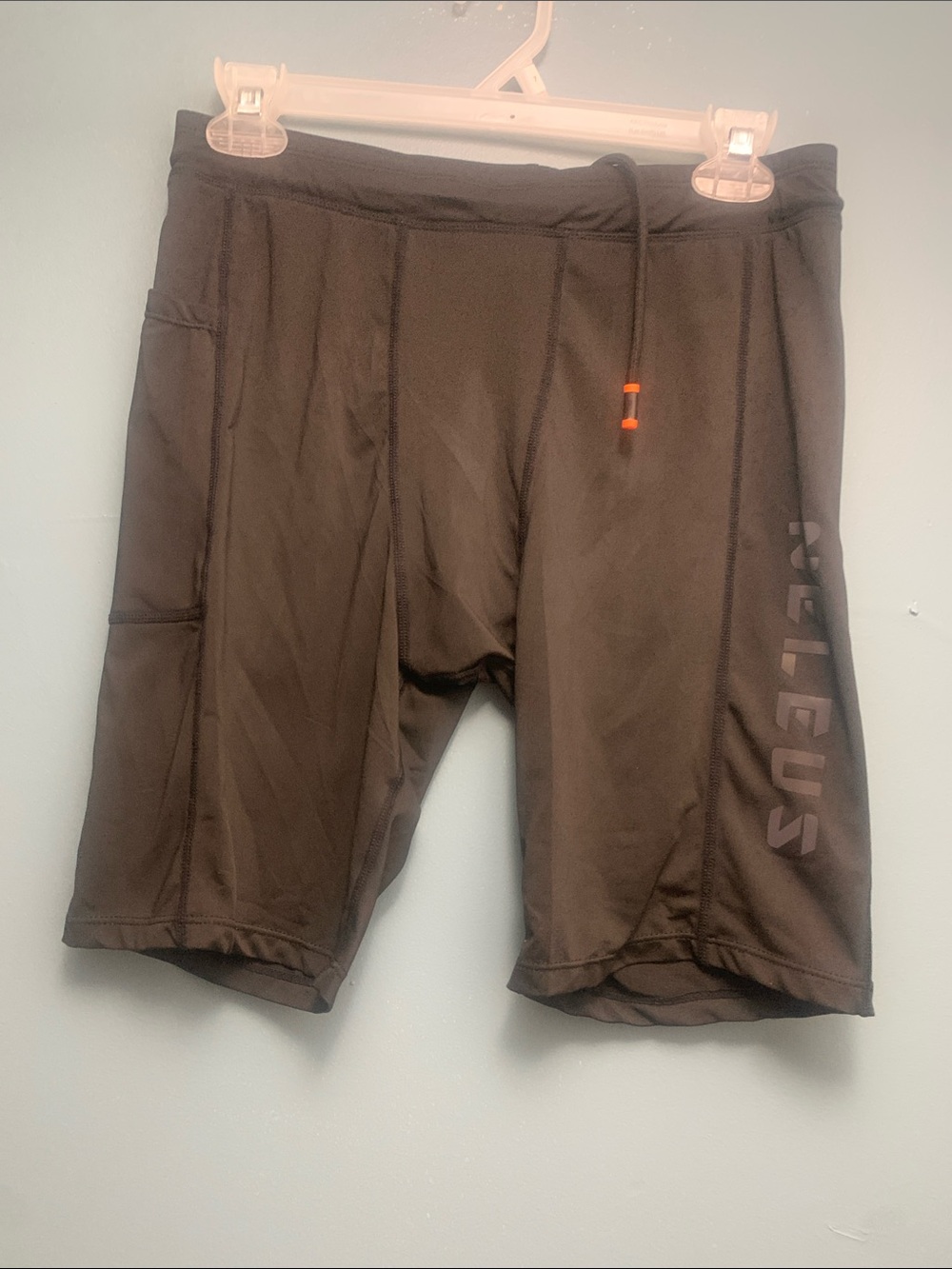 Neleus Men's Black Athletic Training Shorts with Drawcord